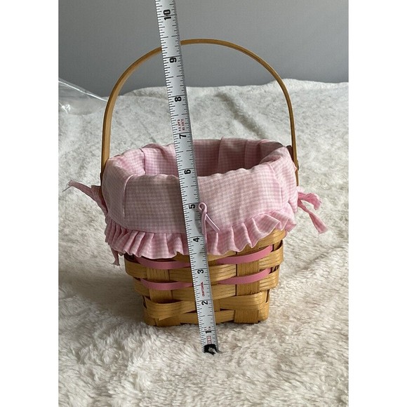 Peterboro Pretty in Pink Small Basket with Fabric Liner Breast Cancer Awareness - Picture 9 of 11